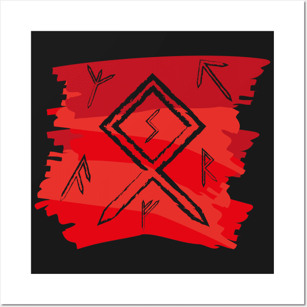 Blood Red Paint Runes Norse Mythology Asatru Wall Art by vikki182@hotmail.co.uk